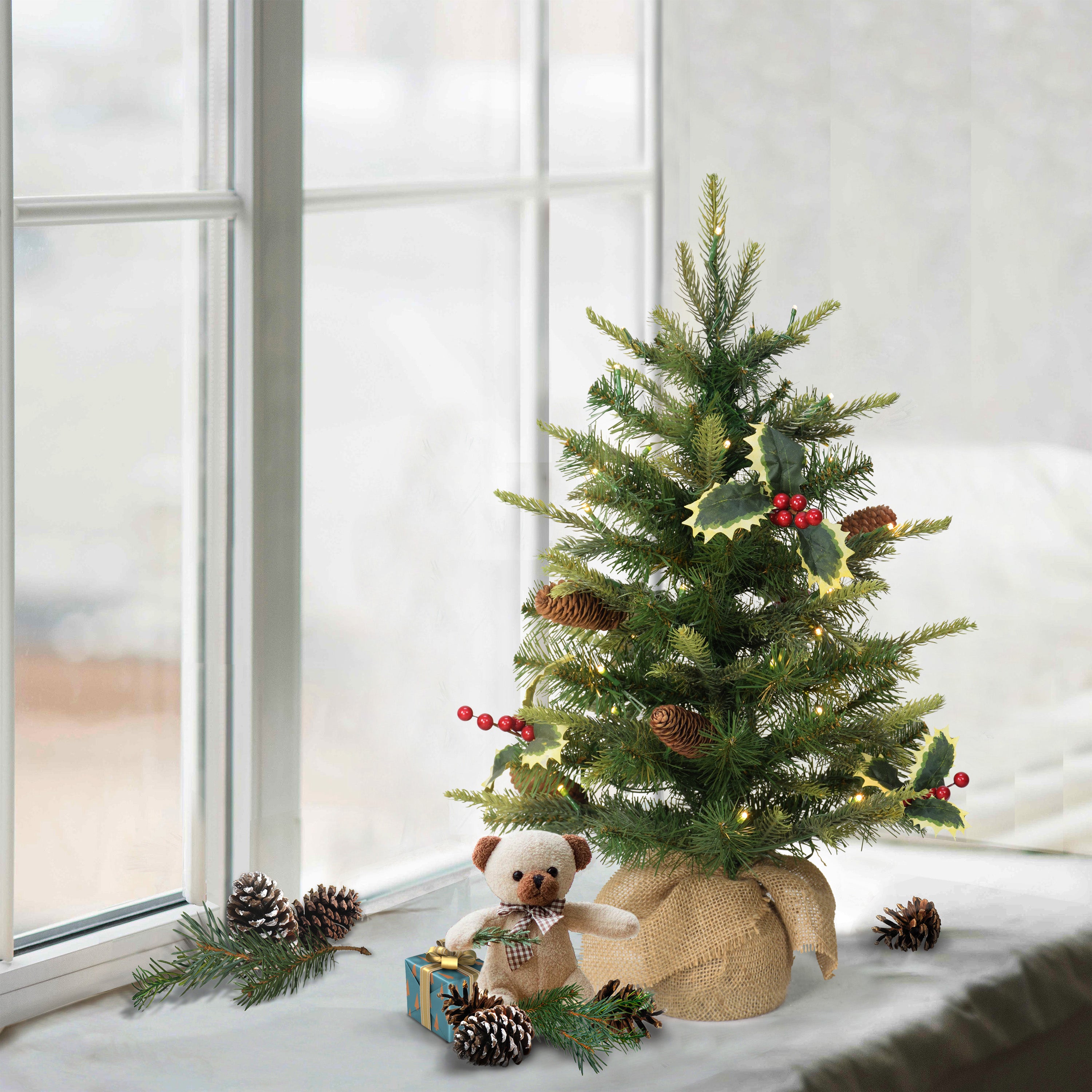 2ft Pre-Lit Table Top Christmas Tree